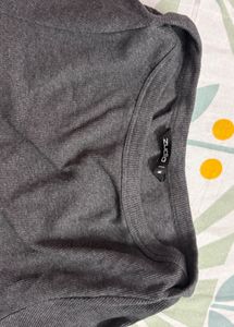 Dark Grey Boat Neck T-Shirt