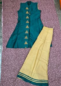 Teal Kurta Set with Palazzo Pants