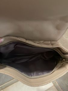 Classy Beige Quilted Shoulder Bag.