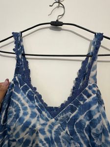 Blue Tie-Dye Wide Leg Jumpsuit