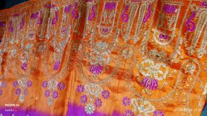 Vibrant Orange &amp; Pink Lehenga Choli Set