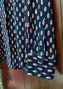 Patterned Button-Up Shirt for Her