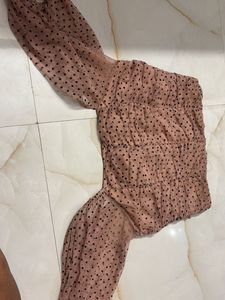 Chic Polka Dot Mesh Top