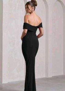 Elegant Black Off-Shoulder Gown
