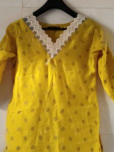 Yellow Embellished Kurta