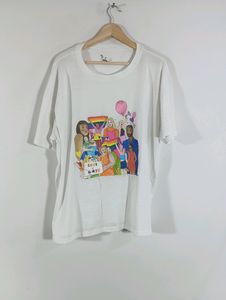 White Printed Casual T-shirt (Women)