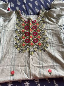 Embroidered Cotton Kurta