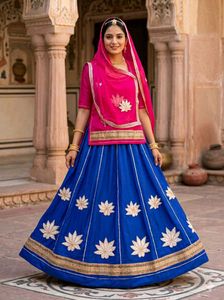 #राजपूती पोशाक (हाफ प्योर )in Royal Blue कलर