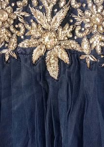 Elegant Blue Embellished Ethnic Gown