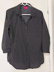 Chic Striped Button-Up Blouse