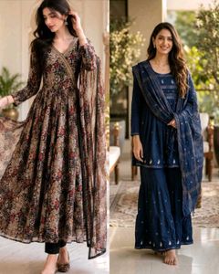 Elegant 2 stylish Ethnic Kurta Sets with Dupatta