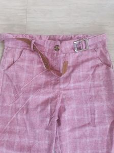 Pink Plaid Pants NO BELT