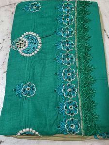Embroidered Kurta Set with Dupatta (unstitched)