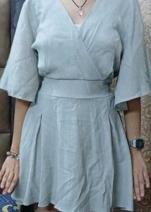 Elegant sea green Wrap Dress