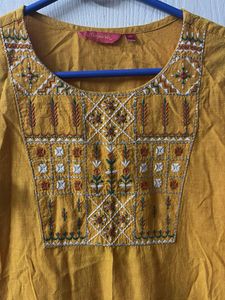 Yellow Embroidered Kurta