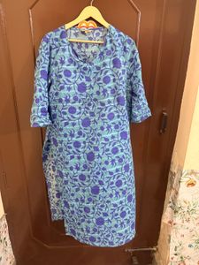 Baby Blue Printed Kurta