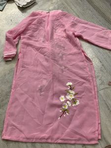 Pink Embroidered Kurta