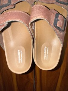 Aqualite Brown Buckle Slides | Size Uk7