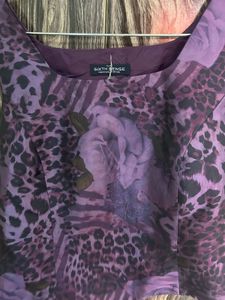 Stylish Purple Animal Print Sleeveless Top