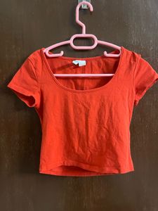 Red Cropped Tee