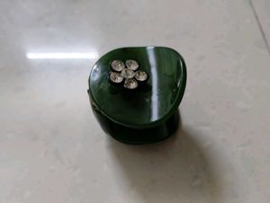 Elegant Green Claw Clip with Rhinestones