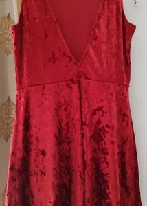 Red Velvet Sleeveless Dress