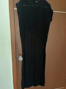 Shimmer Crochet Wool Tunic Top For Women