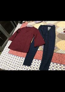Maroon Kurta Set with  Pants new shampoo