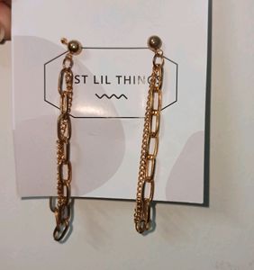 Double layer chain &amp; Tassel Design - Earrings