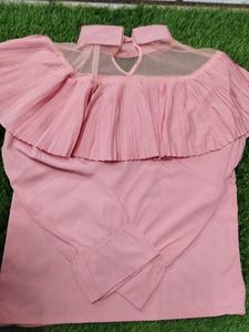 Pleated Ruffle Blouse