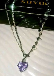 Sparkling Heart Charm Necklace