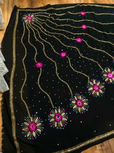 Price drop!!!Elegant Black handwork Saree