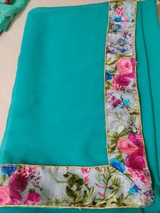 Ocean Blue Saree with Stunning Design