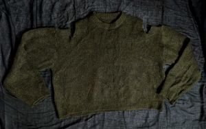 Green Cold Shoulder Knit Sweater