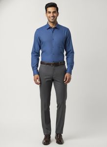 Classic Men's Blue Dress Shirt
