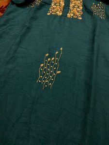 peacock green colour kurta for women