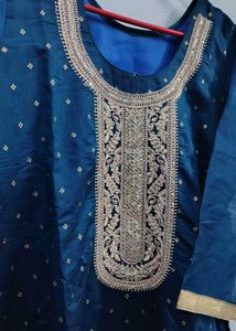 Elegant Teal blue heavy fancy kurta set 3xl