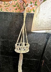 Macrame Lamp Shade &amp; Planter Combo