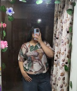 Artistic Abstract Print Top