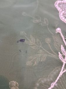 Saree With Embroidery And Pearl Work