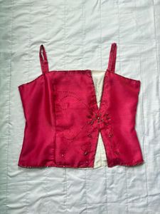 Designer Embellished Pink Blouse