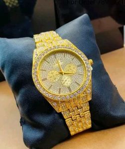 Iced Out Gold Chronograph Watch