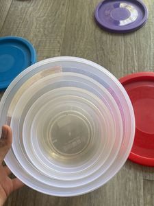 Set of Clear Plastic Food Storage Containers