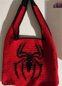 Handmade Spider-Man Crochet Sling Bag