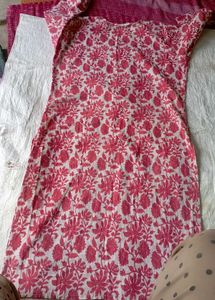 Pink Floral Kurta Set