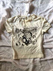 Y2k handpainted graphics on hm tee