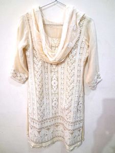 Elegant Chikankari Kurta(georgette)Dupatta(shiffon