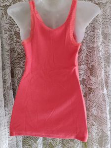 Coral Lace Trim Tank Top