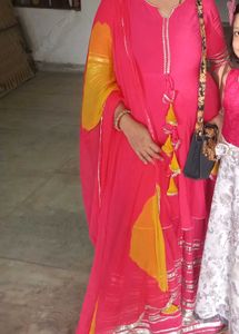 Vibrant Pink Kurta Set with Sharara