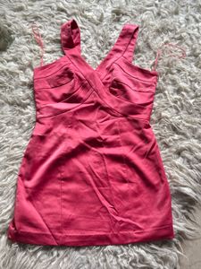 Vibrant Pink Sleeveless Mini Dress
